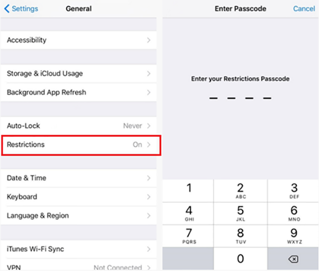 Kích hoạt chế độ lọc Limit Adult Content cho trình duyệt Safari.