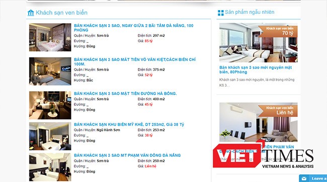 Tình trạng rao bán khách sạn dưới 3 sao tại Đà Nẵng diễn ra trong thời gian qua