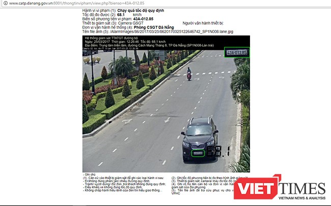 Thông tin vi phạm được chú thích rất cụ thể