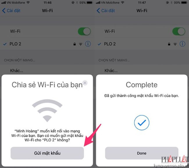 Dễ dàng chia sẻ kết nối WiFi chỉ với một cú chạm