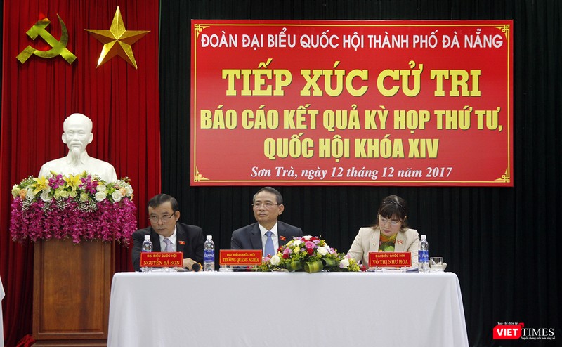 Ngày 12/12, lần đầu tiên  Bí thư Thành ủy Đà Nẵng Trương Quang Nghĩa đã có buổi tiếp xúc cử tri với cử tri quận Sơn Trà (Đà Nẵng) với vai trò là đại biểu Quốc hội TP.Đà Nẵng trong khuôn khổ tiếp xúc cử tri của Đoàn đại biểu Quốc hội TP.Đà Nẵng báo cáo kết quả kỳ họp thứ 4, Quốc hội khóa 14.