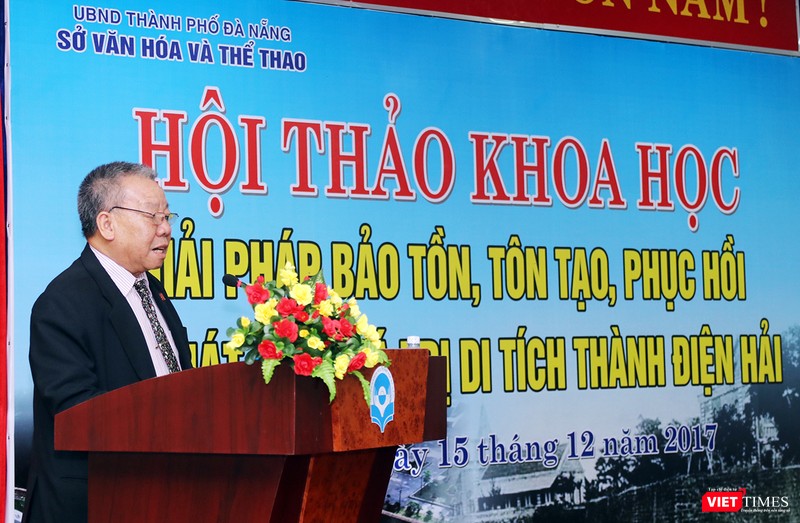 GS.TS Trương Quốc Bình, Ủy viên Hội đồng Di sản văn hóa Quốc gia chia sẻ tại Hội thảo