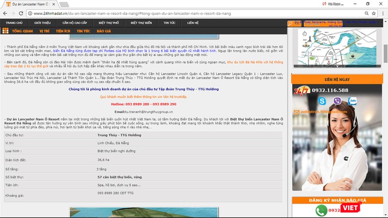 Dưới bóng Khu du lịch nghỉ dưỡng, chủ đầu tư đã rao bán các biệt thự nơi đây
