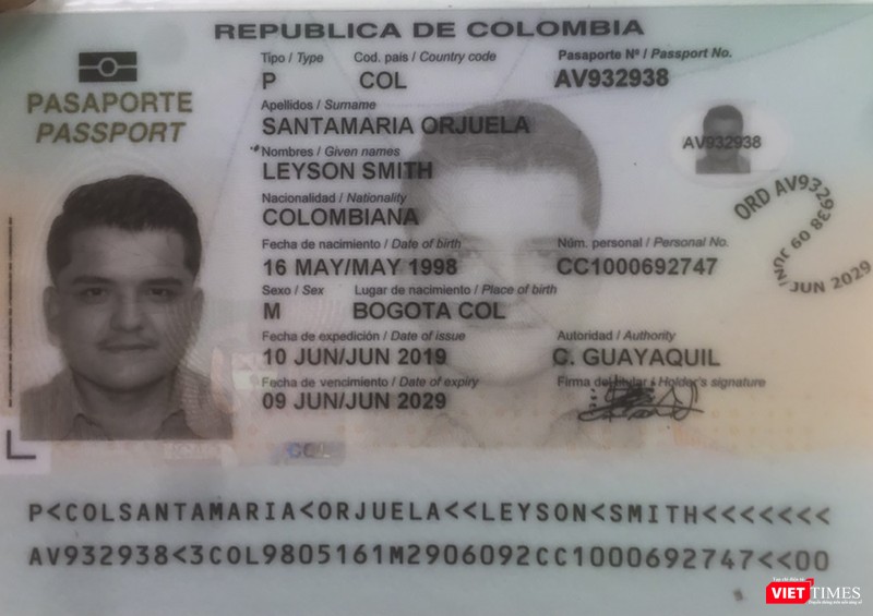 HÌnh ảnh hộ chiếu của du khách bỏ trốn khỏi nơi cách ly tập trung ở Hội An (Quảng Nam)