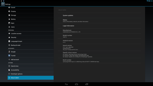 Android trên máy tính Samsung XE700T.