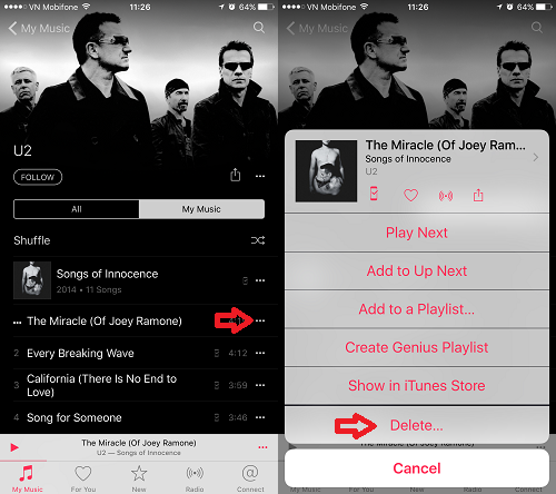 Xóa bớt các bài hát cũ, không nghe nữa để tăng dung lượng lưu trữ cho iPhone. Xóa bớt các bài hát cũ, không nghe nữa để tăng dung lượng lưu trữ cho iPhone.