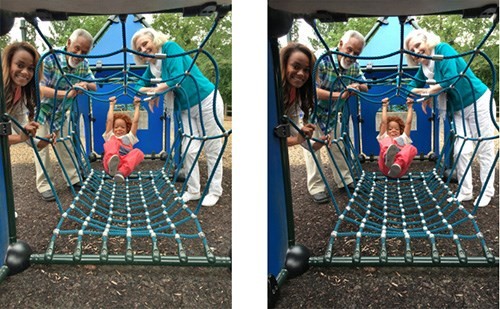 Ảnh chụp từ Microsoft Pix (trái) so với ứng dụng camera mặc định trên iPhone 6S.