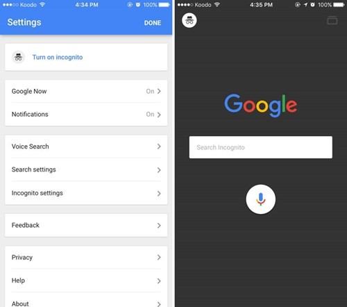 Ứng dụng Google trên iOS đã có thêm tính năng tìm kiếm ẩn danh. Ứng dụng Google trên iOS đã có thêm tính năng tìm kiếm ẩn danh.