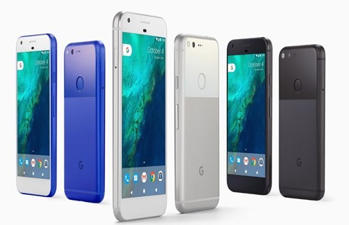 Google Pixel và Pixel XL với 3 phiên bản màu.