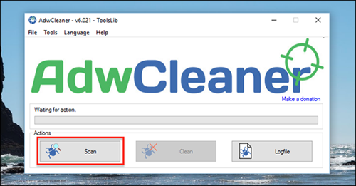 Giao diện chính của AdwClear.