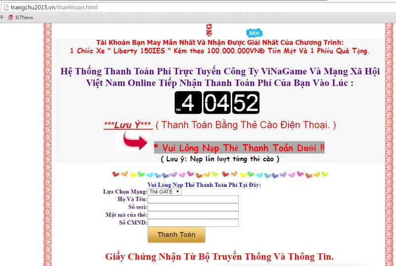 Nộp 2 triệu đồng bằng thẻ cào để làm thủ tục Nộp 2 triệu đồng bằng thẻ cào để làm thủ tục