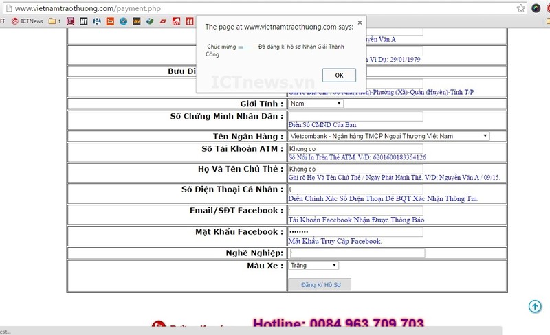 Kẻ lừa đảo dụ người dùng nhập các thông tin cá nhân nhạy cảm như số CMTND, số TK ATM, tài khoản Facebook... Kẻ lừa đảo dụ người dùng nhập các thông tin cá nhân nhạy cảm như số CMTND, số TK ATM, tài khoản Facebook...
