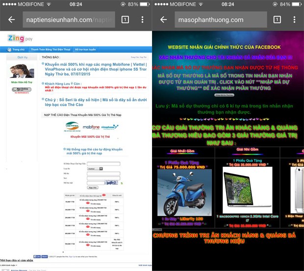 Người dùng nên tỉnh táo khi bấm vào các đường link trong tin nhắn, nhất là khi dẫn đến website yêu cầu nhập mật khẩu, tải file...