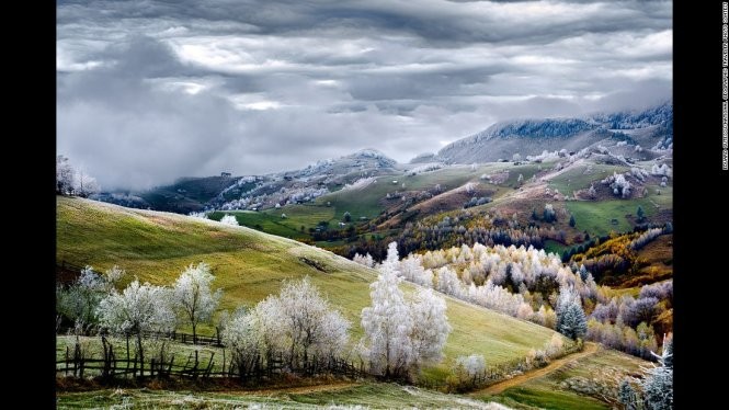 Khung cảnh sương trắng trên làng Pestera tại Romania - Ảnh đoạt giải khuyến khích của Eduard Gutescu/hạng mục Outdoor scenes
