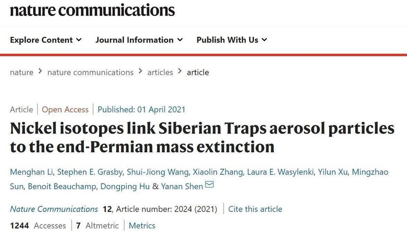 Ảnh chụp màn hình Nature.com