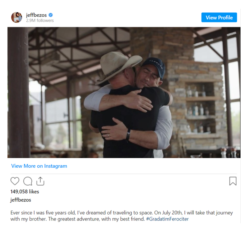 Bezos vui mừng thông báo rằng giấc mơ của ông ấy sắp trở thành hiện thực