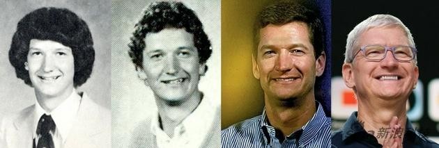 Từ trái sang phải, Tim Cook: 1978, 1982, không rõ và 2020