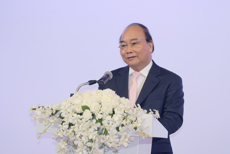 Thủ tướng Nguyễn Xuân Phúc phát biểu tại buổi lễ công bố hợp tác chiến lược của Công ty Cổ phần Hoàng Anh Gia Lai (HAGL) và Công ty Cổ phần Ô tô Trường Hải (Thaco)