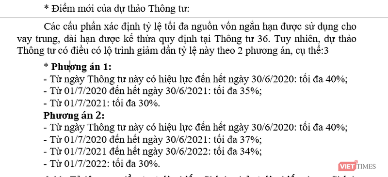 Các phương án giảm tỷ lệ vốn ngắn hạn cho vay trung và dài hạn xuống 30% được NHNN đưa ra Các phương án giảm tỷ lệ vốn ngắn hạn cho vay trung và dài hạn xuống 30% được NHNN đưa ra