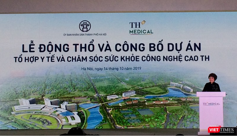 Bà Thái Hương phát biểu tại buổi lễ động thổ dự án TH Medical 