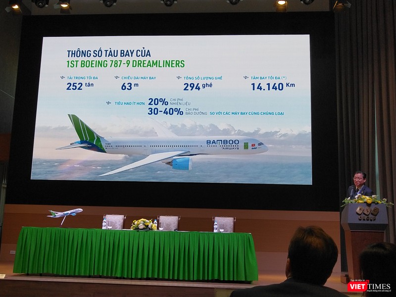 Thông số tàu bay Boeing 787-9 Dreamliner của Bamboo Airways