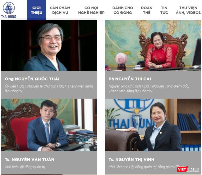 "Ông trùm" gang thép Thái Nguyên - CTCP Thương mại Thái Hưng mang dáng dấp của công ty gia đình (Ảnh chụp màn hình - Nguồn: thaihung.com.vn)