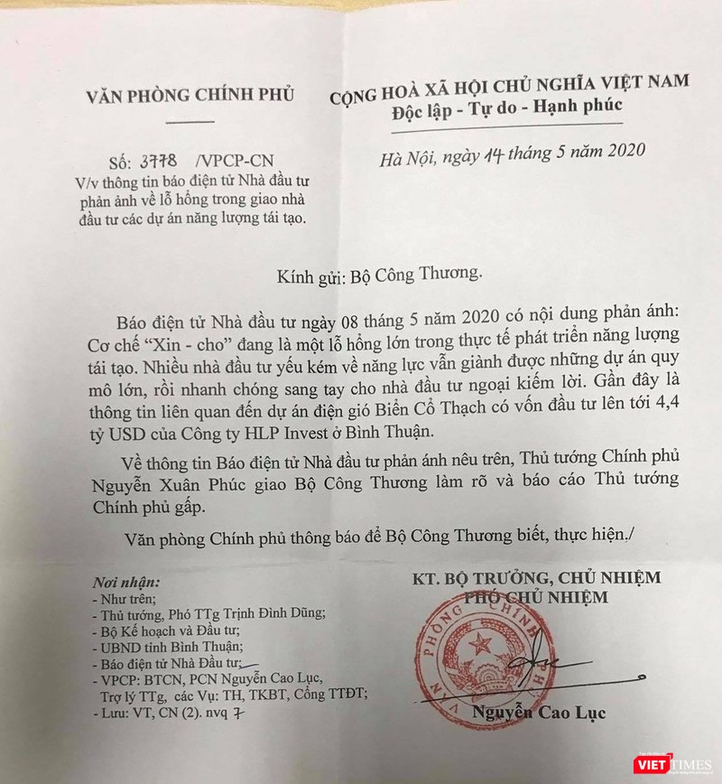 Thủ tướng yêu cầu Bộ Công thương làm rõ, báo cáo gấp về lỗ hổng lớn trong thực tế phát triển năng lượng tái tạo (Nguồn: VT)