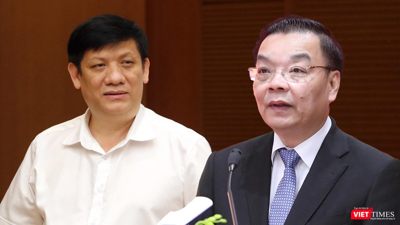 Nguyên Bộ trưởng Bộ Y tế Nguyễn Thanh Long và nguyên Chủ tịch UBND Tp. Hà Nội Chu Ngọc Anh