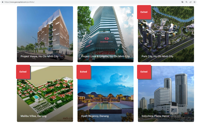Gaw Capital cho biết đã thoái (Exited) 4/6 dự án bất động sản tại Việt Nam