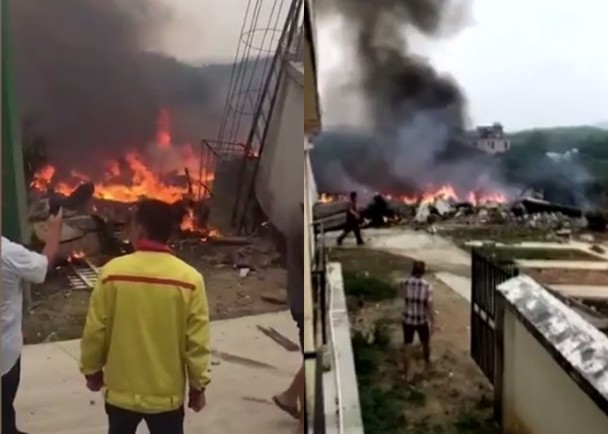 Hiện trường chiếc máy bay rơi tại Lạc Đông, Hải Nam sáng 12.3 vừa qua Hiện trường chiếc máy bay rơi tại Lạc Đông, Hải Nam sáng 12.3 vừa qua