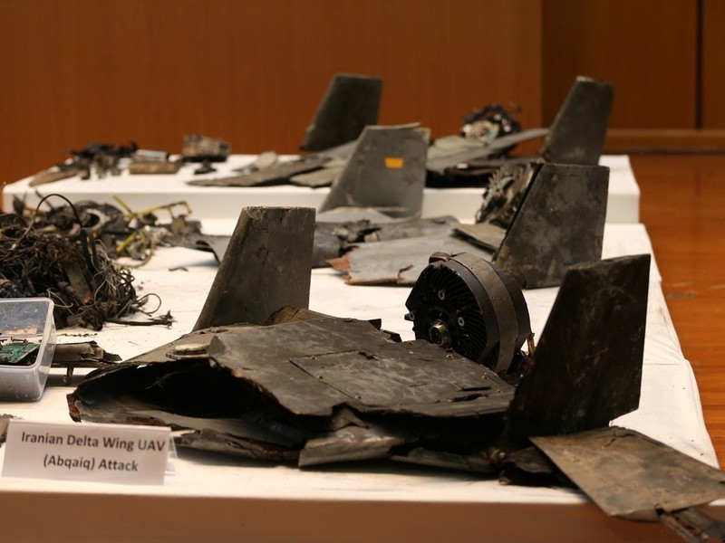 Xác một chiếc UAV được sử dụng để tấn công mỏ dầu của Ả rập Saudi hôm 14/9