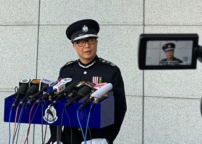 Tân giám đốc cảnh sát Hồng Kông vừa nhận chức họp báo sáng 19/11.