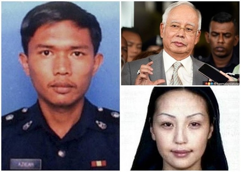 Cựu sĩ quan cảnh sát Azilah Hadri, cựu Thủ tướng Najib Razak và nạn nhân Shaaribuu Altantuya