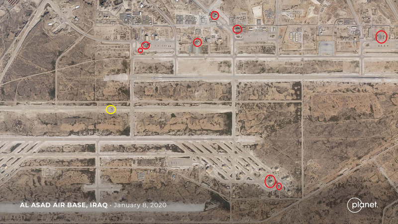 Các nhà bình luận quân sự Trung Quốc cho rằng có 9 vị trí trong căn cứ Assad bị trúng tên lửa (Ảnh: Guancha)