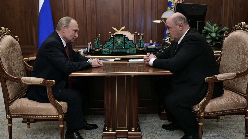 Tổng thống Nga Vladimir Putin và Thủ tướng Mikhail Mishustin (Ảnh: Đa Chiều)