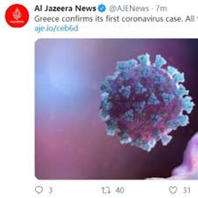 Hy Lạp đã xác nhận có ca nhiễm COVID-19 đầu tiên (Ảnh: QQ.com) Hy Lạp đã xác nhận có ca nhiễm COVID-19 đầu tiên (Ảnh: QQ.com)