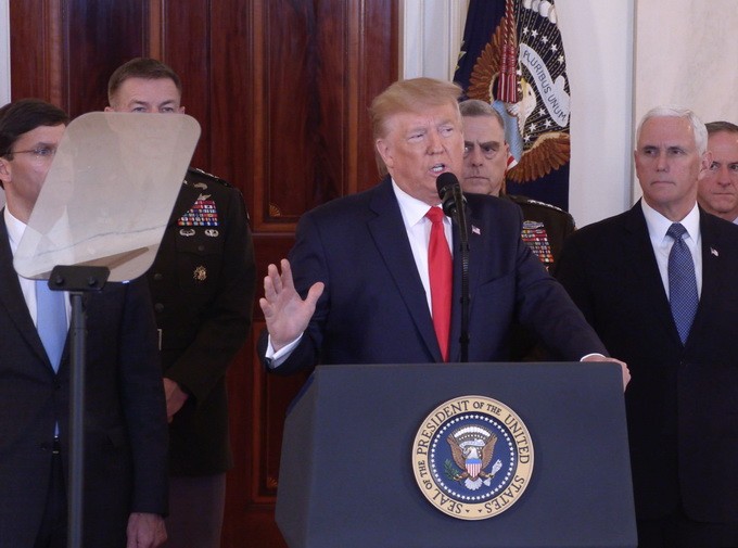 Ngày 16/3, Tổng thống Donald Trump họp báo tại Nhà Trắng, công bố Chỉ nam của Tổng thống về đối phó với dịch bệnh COVID-19 (Ảnh: takefoto.cn).