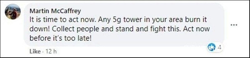 Ký kiến hô hào dân chúng đốt phá cột phát sóng 5G trên mạng (Ảnh: Guancha)