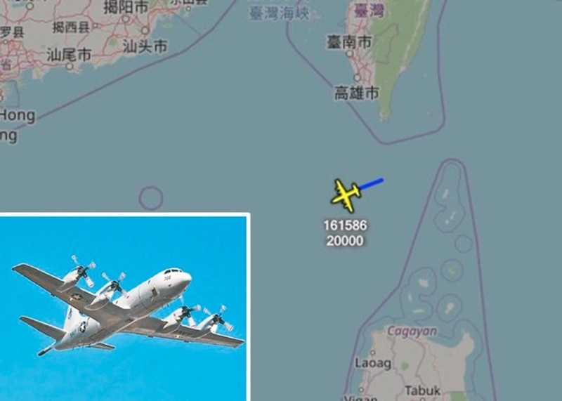 Máy bay P-3C của Khong quân Mỹ bay qua eo biển Bashi vào Biển Đông sáng 14/4 (Ảnh: DF). Máy bay P-3C của Khong quân Mỹ bay qua eo biển Bashi vào Biển Đông sáng 14/4 (Ảnh: DF).