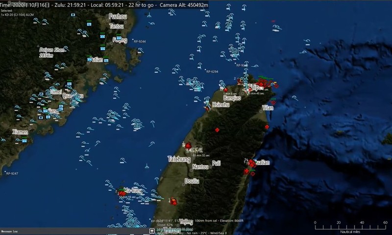 Sơ đồ mô tả hàng trăm tên lửa Dongfeng-16 ồ ạt tấn công chế áp hỏa lực Đài Loan (Ảnh: .ettoday).