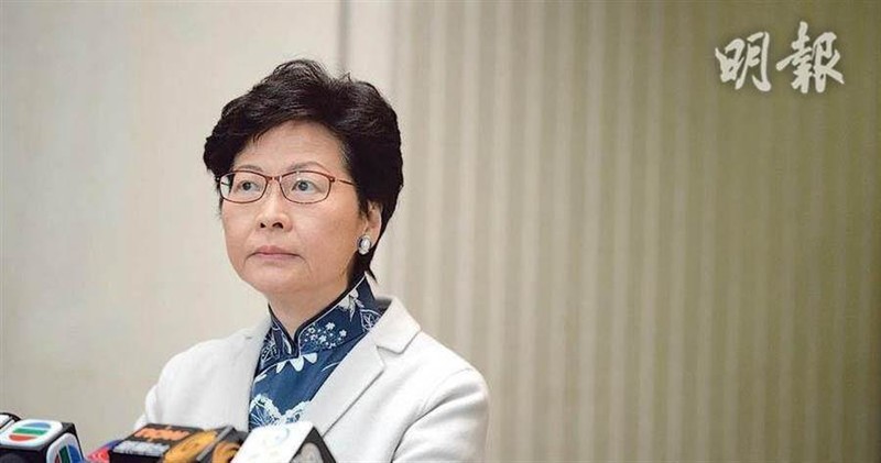 Bà Carrie Lam tuyên bố "cười nhạo vào lệnh trừng phạt của Mỹ" đối với bà (Ảnh: Mingpao). Bà Carrie Lam tuyên bố "cười nhạo vào lệnh trừng phạt của Mỹ" đối với bà (Ảnh: Mingpao).