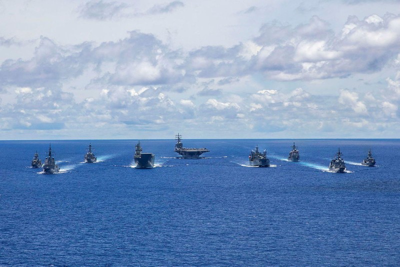 Tháng 7/2020, Hải quân Mỹ, Australia, Nhật diễn tập chung từ Biển Đông đến đảo Guam (Ảnh: BQP Australia).