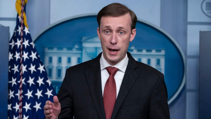 Ông Jake Sullivan tổ chức họp báo nói về kết quả sau cuộc Đối thoại trực tuyến của 4 nhà lãnh đạo Mỹ, Nhật, Ấn Độ và Australia (Ảnh: AP). Ông Jake Sullivan tổ chức họp báo nói về kết quả sau cuộc Đối thoại trực tuyến của 4 nhà lãnh đạo Mỹ, Nhật, Ấn Độ và Australia (Ảnh: AP).