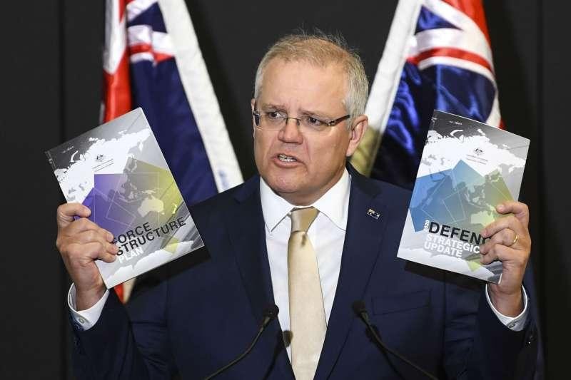 Thủ tướng Australia Scott Morrison: nếu xảy ra chiến tranh ở eo biển Đài Loan, Australia có thể cần thực hiện "Hiệp ước An ninh Thái Bình Dương" (ANZUS), cùng với Mỹ giúp bảo vệ Đài Loan (Ảnh: AP).