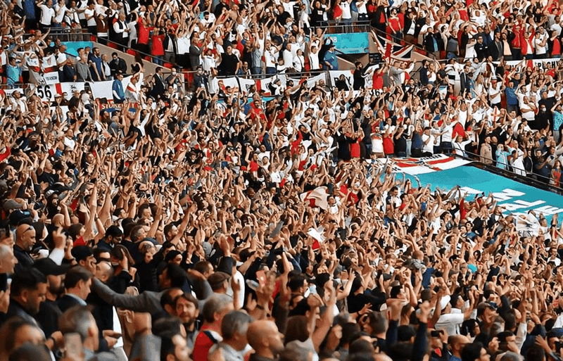 Khán giả vào sân Wembley đông nghịt xem trận bán kết Anh - Dan Mạch (Ảnh: Sohu).