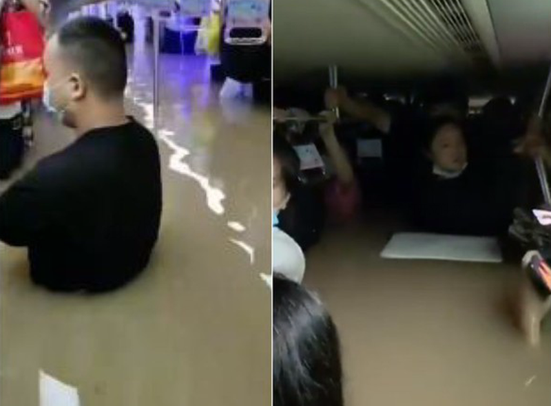 Đường tàu điện ngầm bị ngập nước (Ảnh: Dwnews).