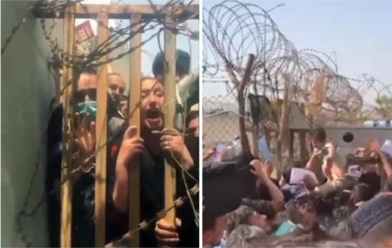 Hình ảnh các bà mẹ Afghanistan ném con qua hàng rào gây rúng động dư luận quốc tế (Ảnh: Đông Phương).