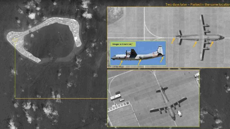 Trung Quốc đưa các máy bay quân sự bố trí trên đảo nhân tạo Subi ở Trường Sa thuộc chủ quyền Việt Nam mà họ chiếm giữ và xây dựng trái phép (Ảnh: ISI). Trung Quốc đưa các máy bay quân sự bố trí trên đảo nhân tạo Subi ở Trường Sa thuộc chủ quyền Việt Nam mà họ chiếm giữ và xây dựng trái phép (Ảnh: ISI).