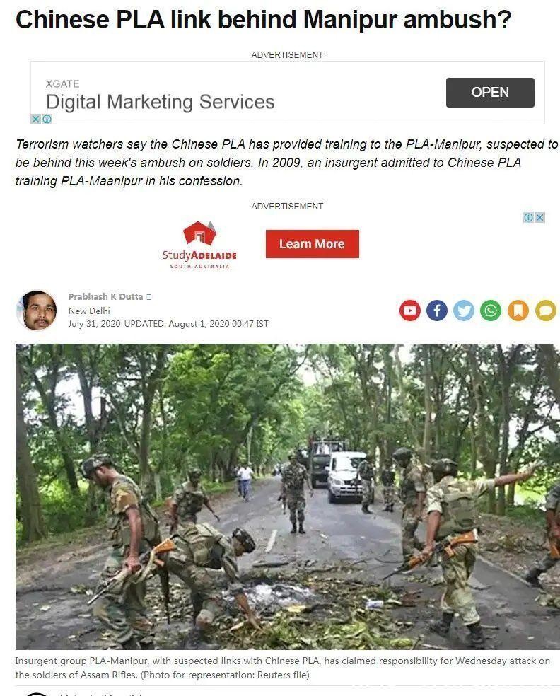Truyền thông Ấn Độ cáo buộc Quân đội Trung Quốc có liên quan đến vụ tấn công đẫm máu tháng 7/2020. Truyền thông Ấn Độ cáo buộc Quân đội Trung Quốc có liên quan đến vụ tấn công đẫm máu tháng 7/2020.