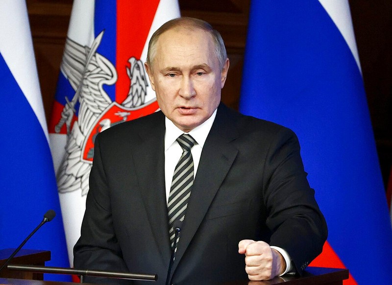 Ngày 21/12, ông Putin lần đầu tiên ám chỉ về cuộc xung đột quân sự sau khi đưa quân đến biên giới Nga - Ukraine (Ảnh: AP).